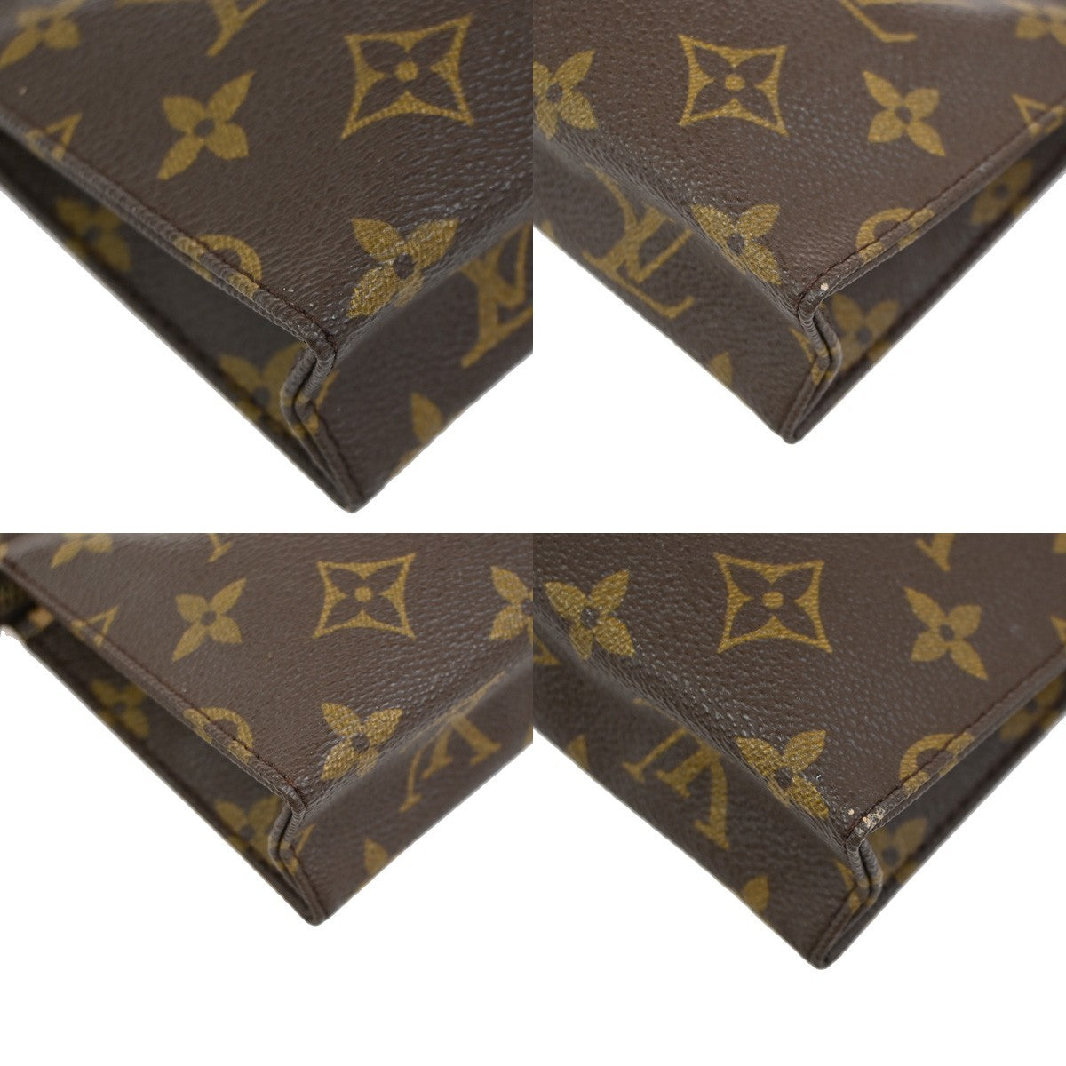 LOUIS VUITTON Poche Toilette 15 Clutch Pouch Bag Monogram Leather M47546 05KC682