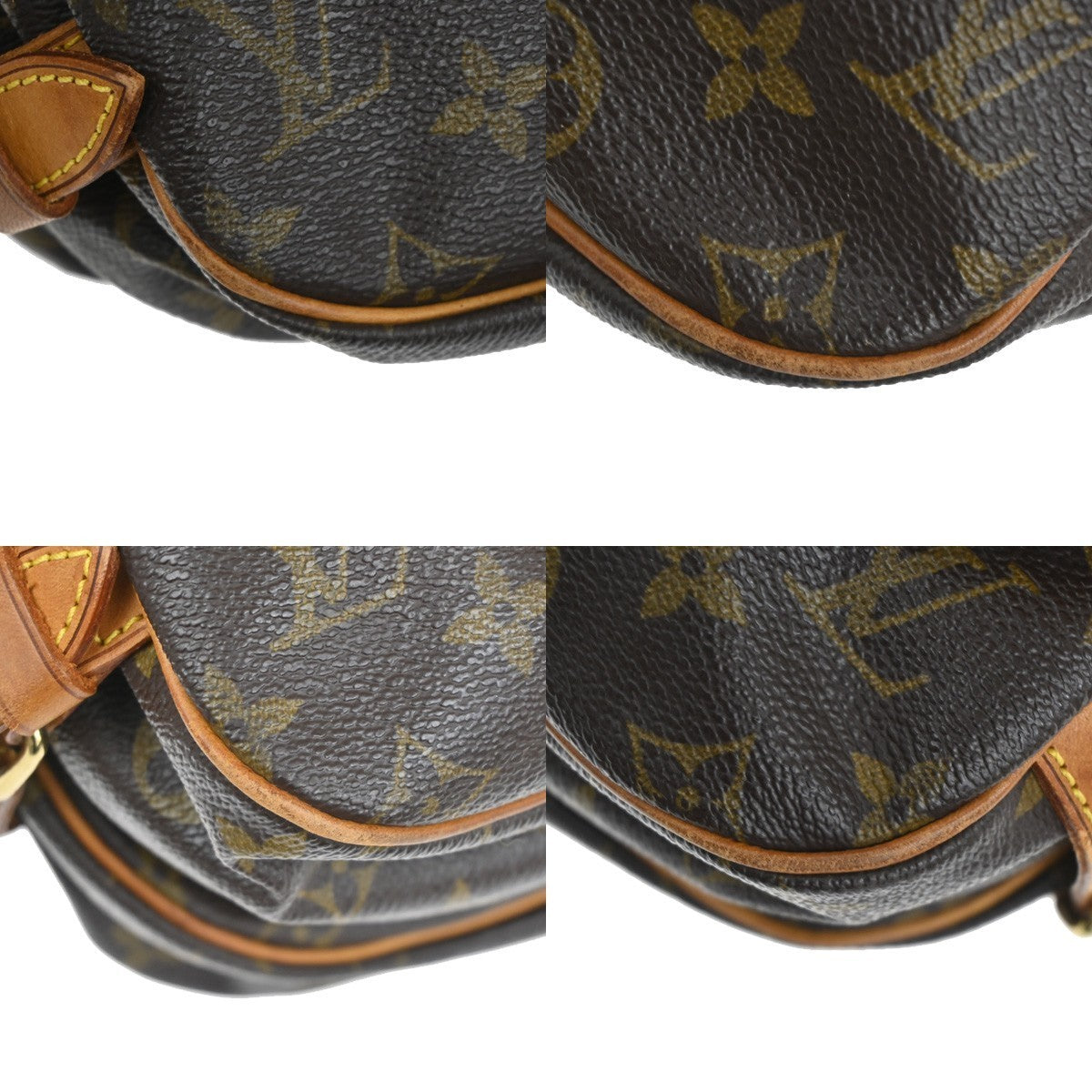 LOUIS VUITTON Logo Saumur 30 Shoulder Bag Monogram Leather Brown M42256 18TA325