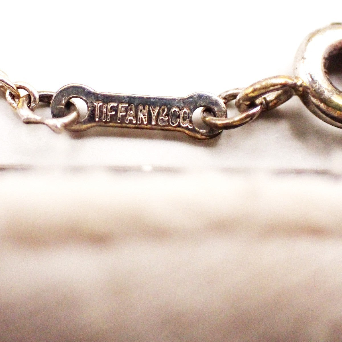 TIFFANY & CO. Open Heart 22mm Chain Necklace Silver Ag 925 Gold-Plated 01KA965