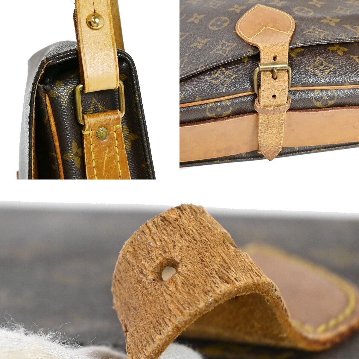 LOUIS VUITTON Cartouchiere GM Shoulder Bag Monogram Leather Brown M51252 32EA133