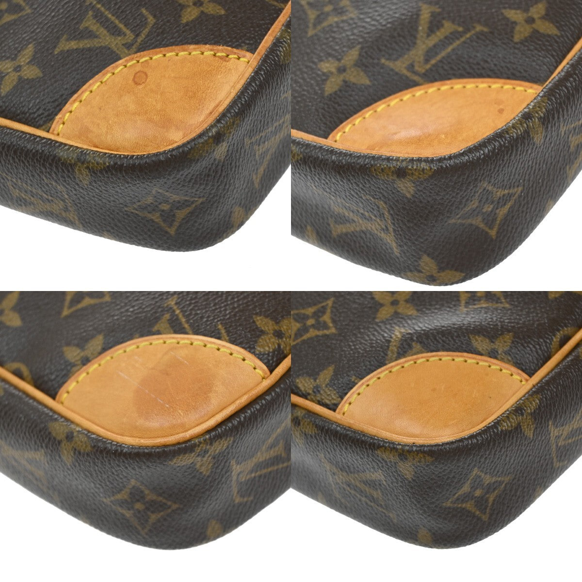 LOUIS VUITTON Danube Shoulder Bag Monogram Leather Brown France M45266 83EE779