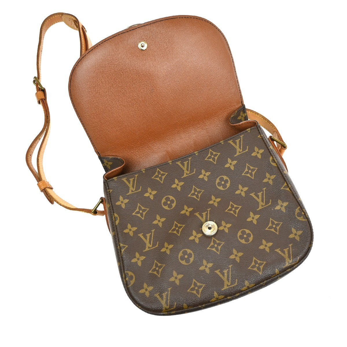 LOUIS VUITTON Saint Cloud GM Shoulder Bag Monogram Leather Brown M51242 86SA019