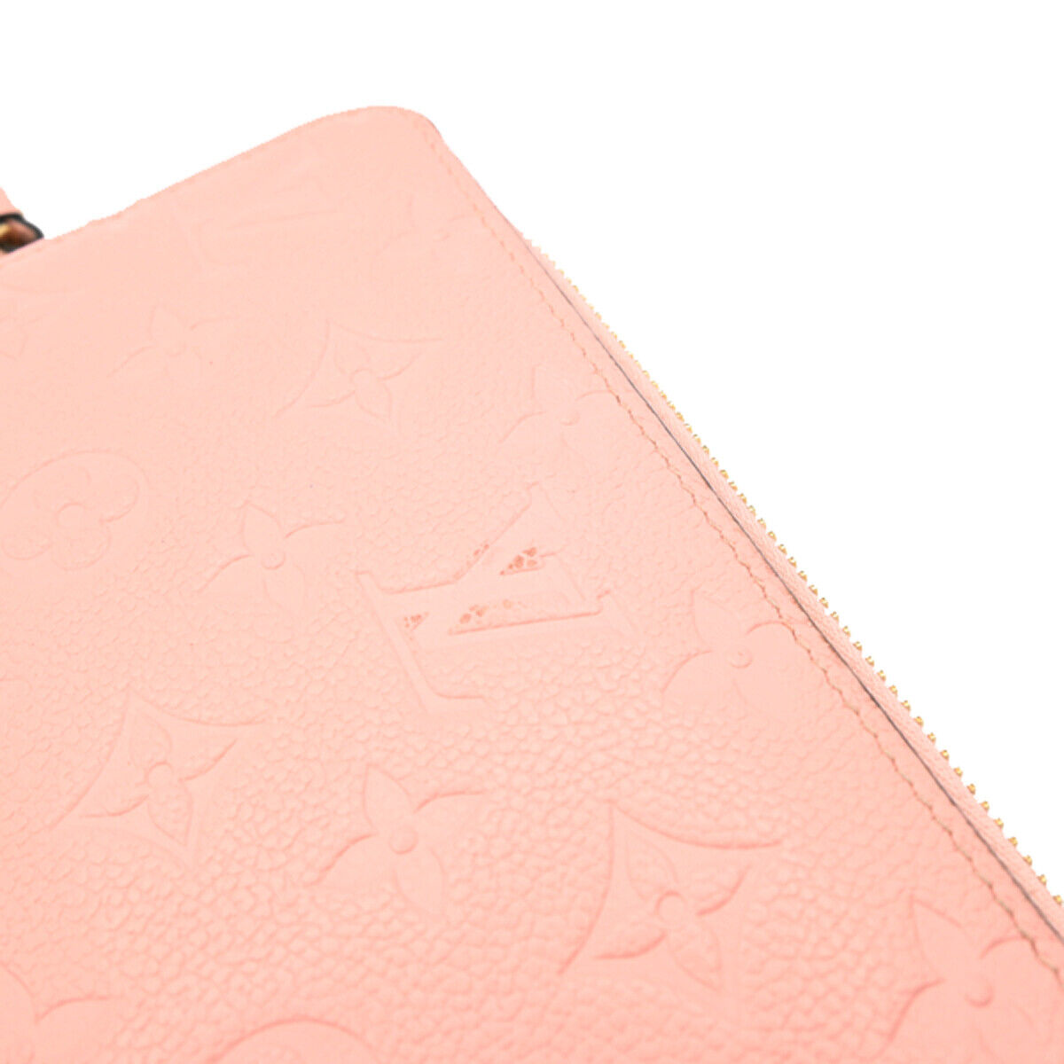 LOUIS VUITTON Zippy Wallet Long Monogram Empreinte Leather Rose M64090 89YE527