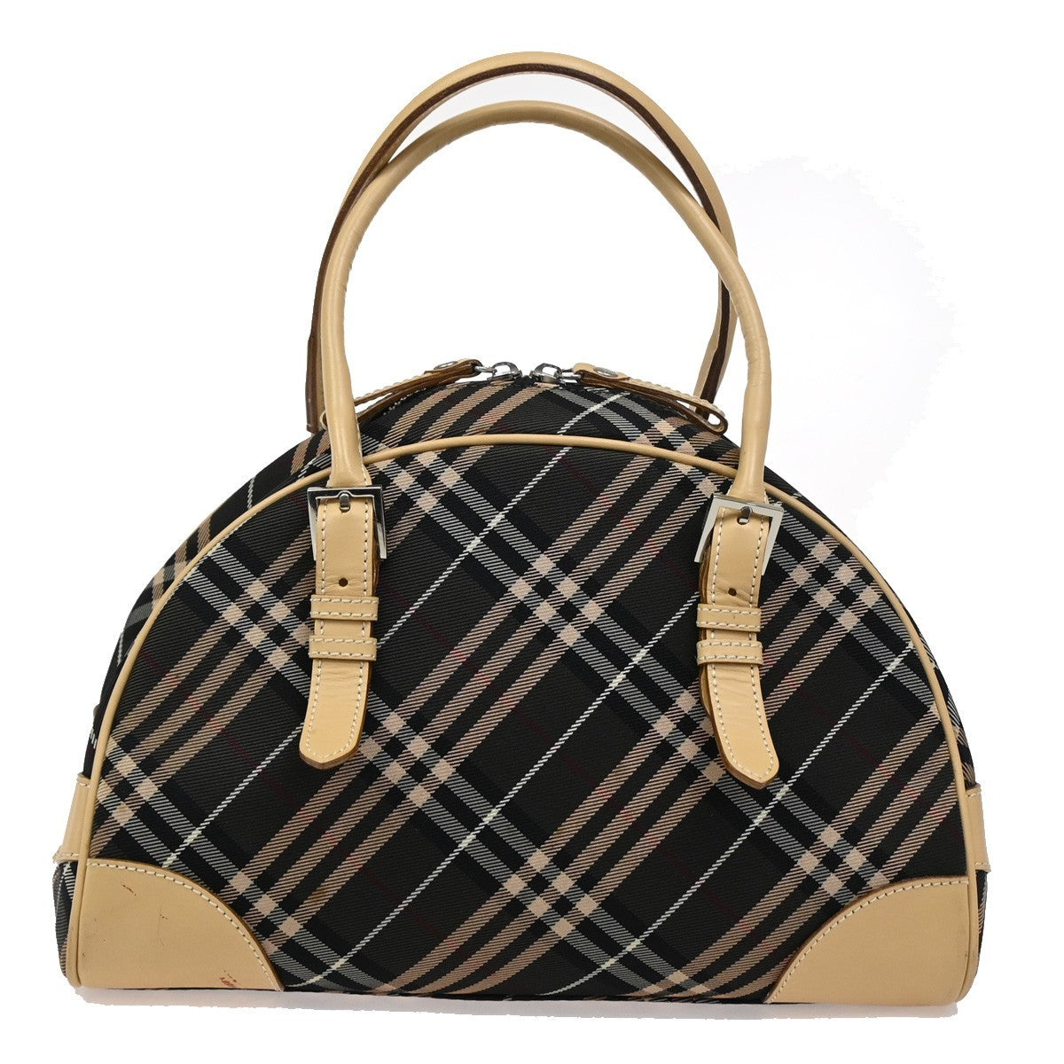 BURBERRY LONDON BLUE LABEL Nova Check Hand Bag Canvas Leather BE BK 63DA185