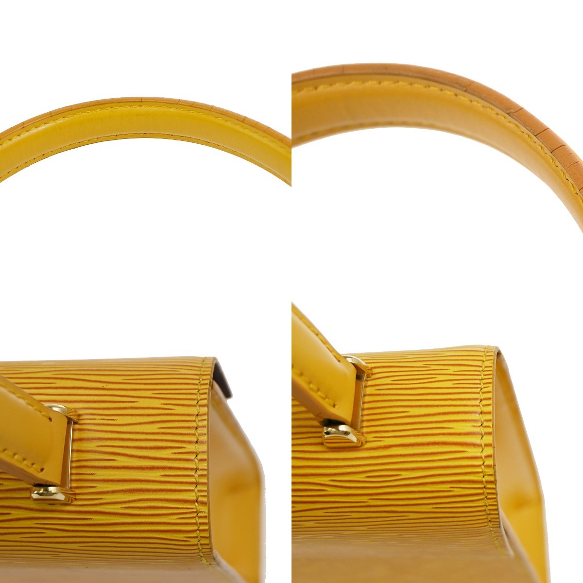 LOUIS VUITTON LV Logo Malesherbes Hand Bag Epi Leather Yellow M52379 82YJ072