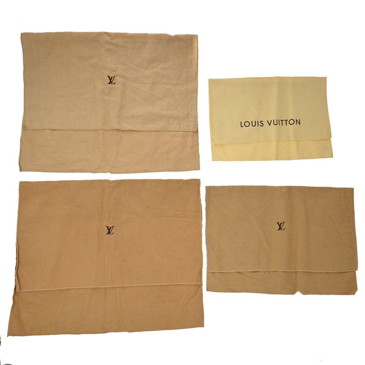 LOUIS VUITTON Logo 10 Set Dust Bag Drawstring Canvas Cotton Beige Brown 01KP236