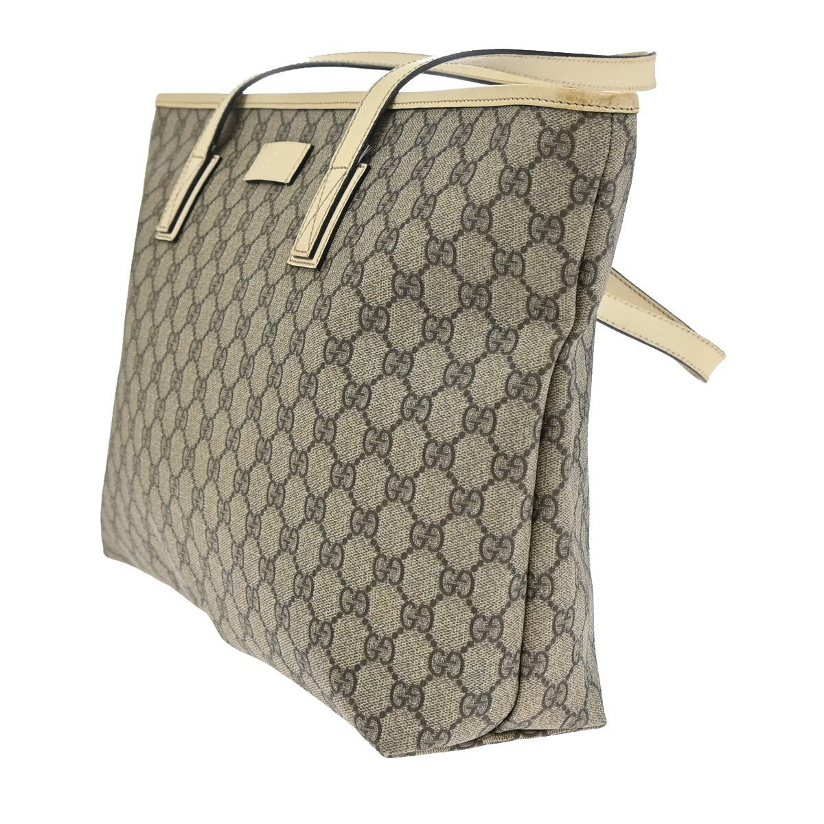 GUCCI Logo GG Pattern Shoulder Tote Bag Supreme Leather Brown White 38EE249