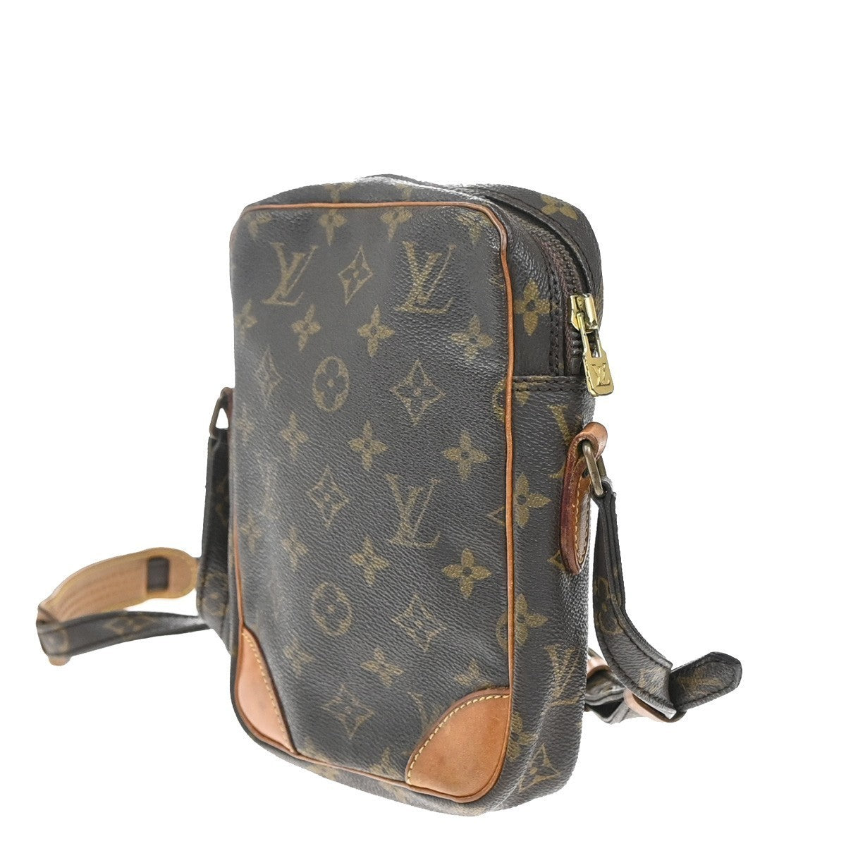 LOUIS VUITTON Danube Shoulder Bag Monogram Leather Brown France M45266 34KP005