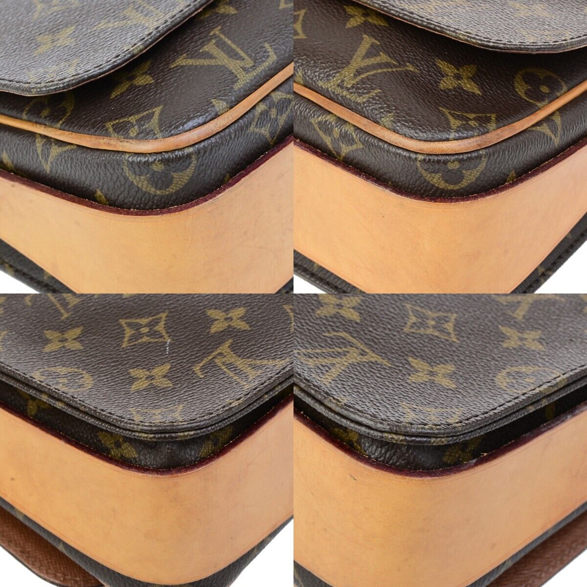 LOUIS VUITTON Cartouchiere GM Shoulder Bag Monogram Leather Brown M51252 73ED379