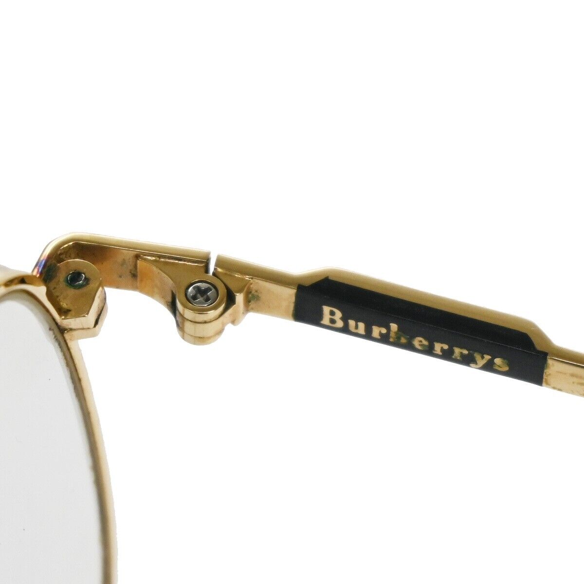 Burberrys Logo Reading Glasses Eye Wear Metal Gold Plated Plastic 08YA139