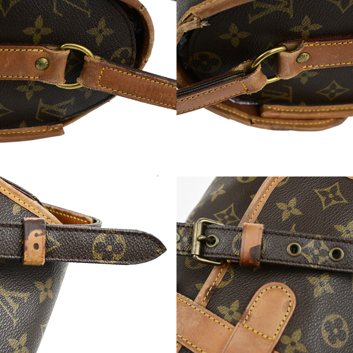 LOUIS VUITTON Logo Marne Shoulder Bag Monogram Leather Brown M51369 80YF508