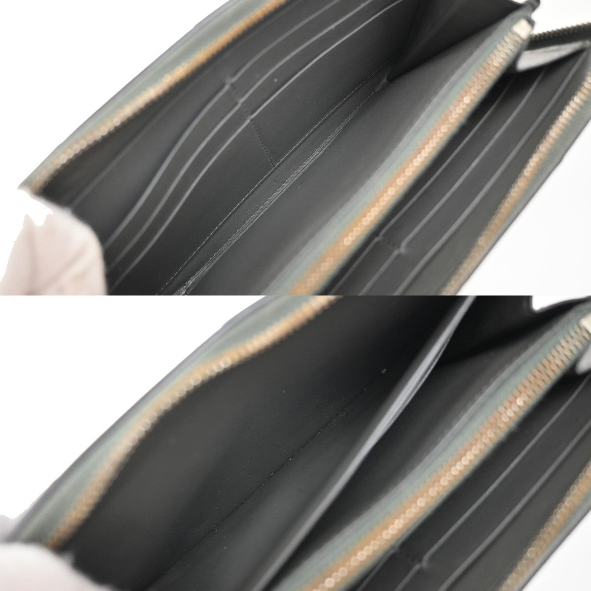 BOTTEGA VENETA Logo Cassette Zip Around Long Wallet Leather Gray Italy 30KP021