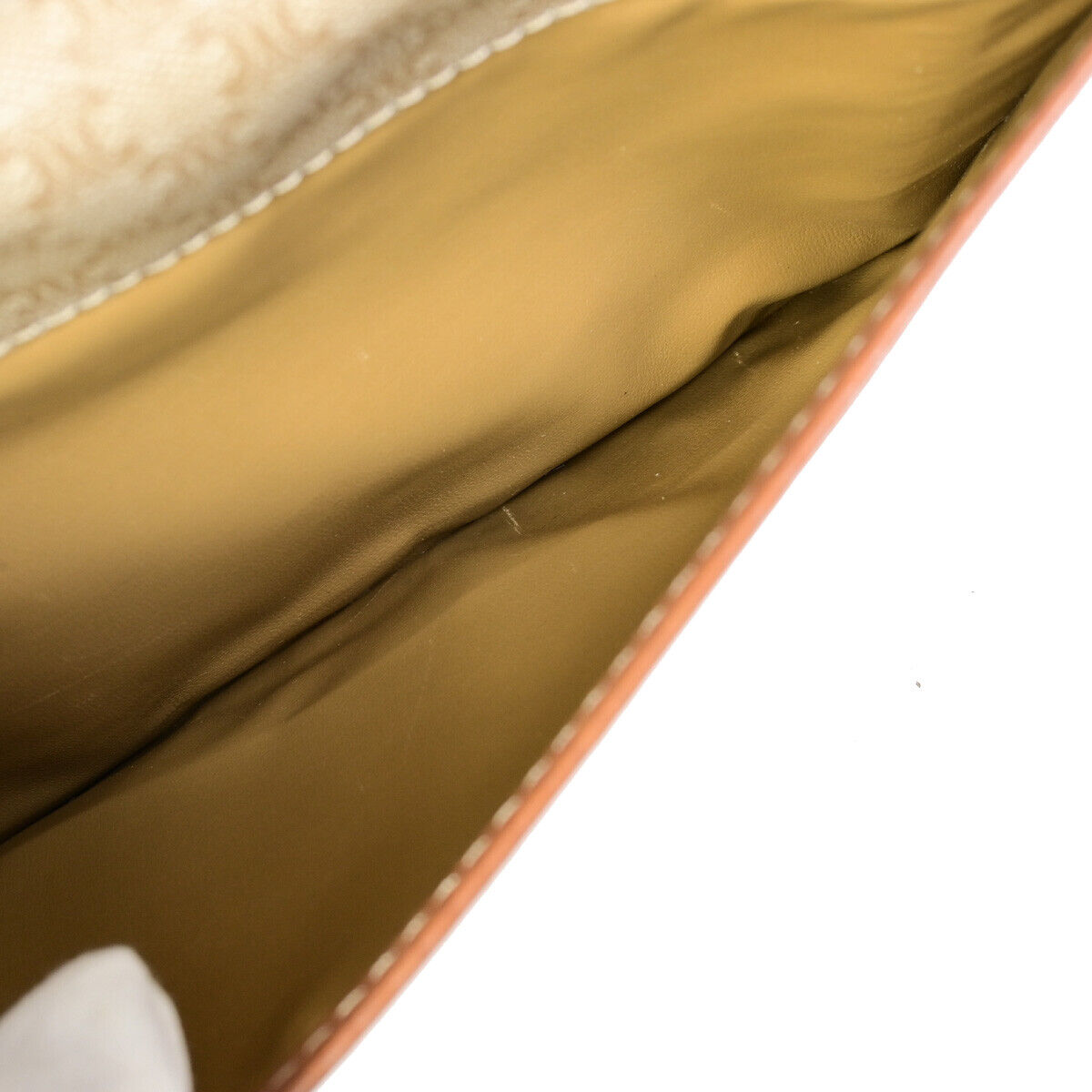 CELINE Logo Macadam Pattern Clutch Hand Bag PVC Leather Beige Brown GHW 01YF603