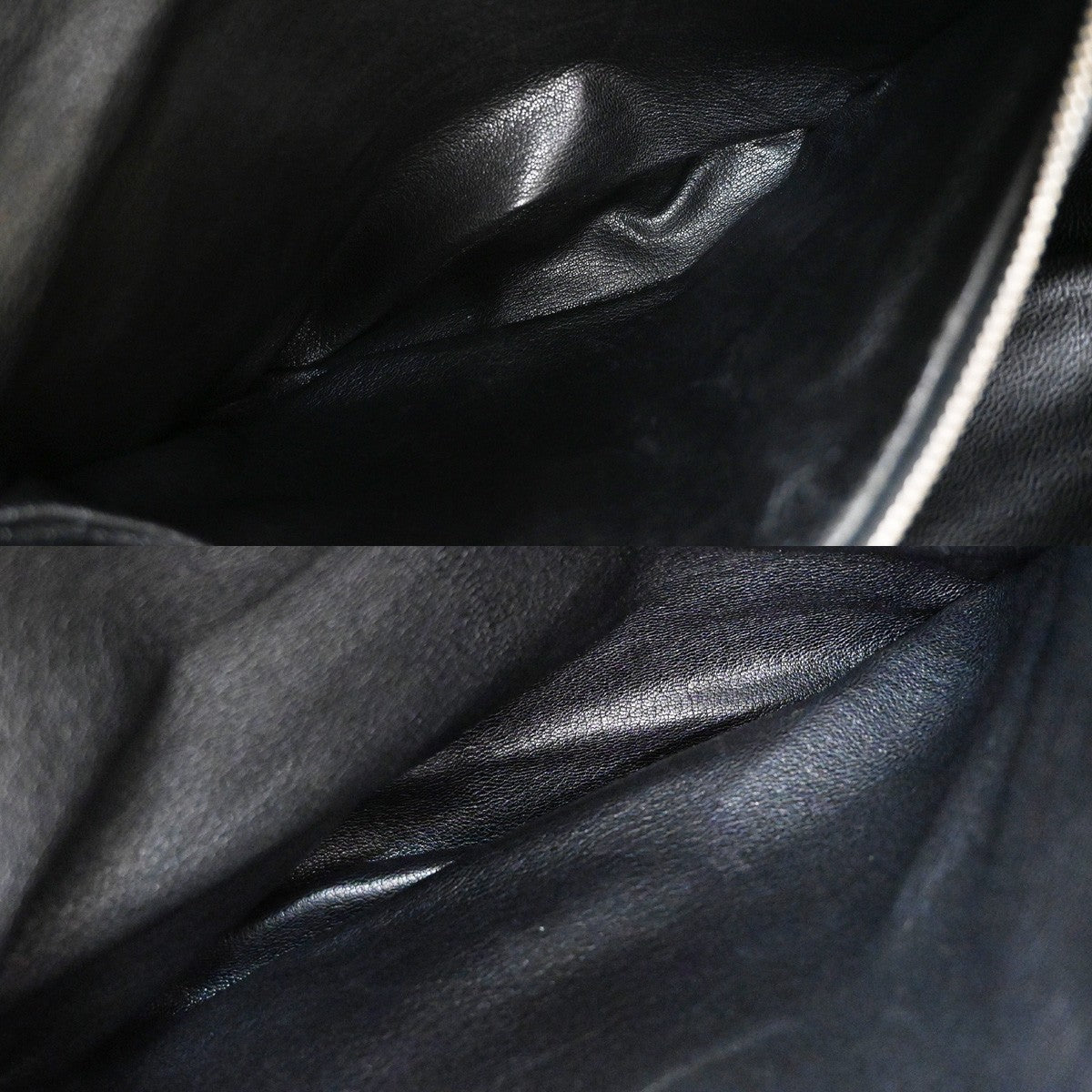 PRADA MILANO Logo Business Shoulder Hand Tote Bag Leather Black Sliver 76KP343