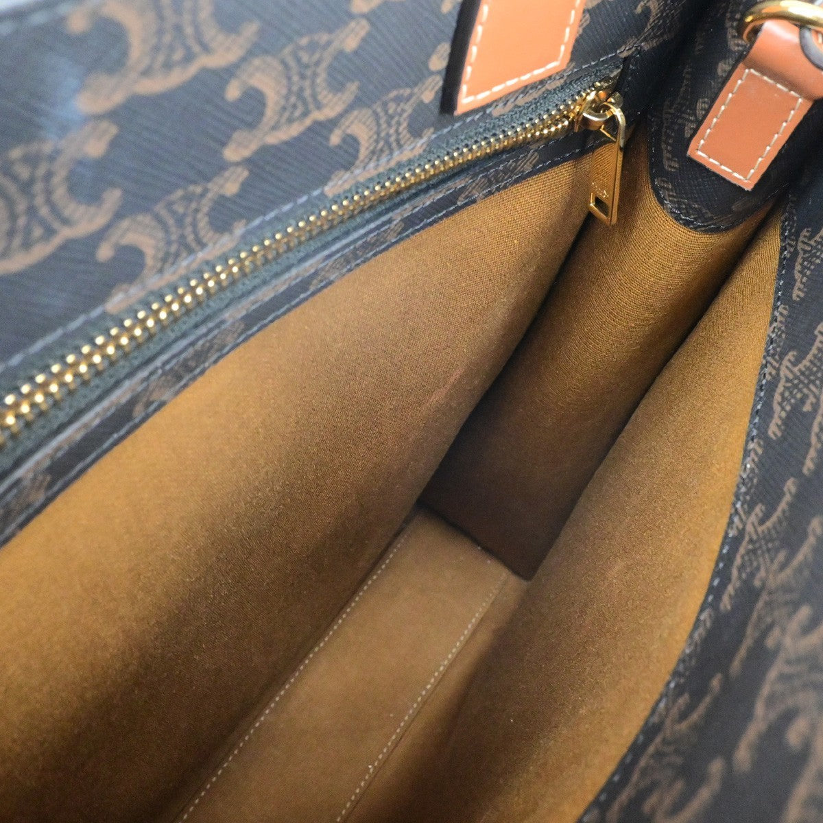 54.Live CELINE Vertical Cabas 2Way Tote Bag Triomphe Canvas Leather 662RK408