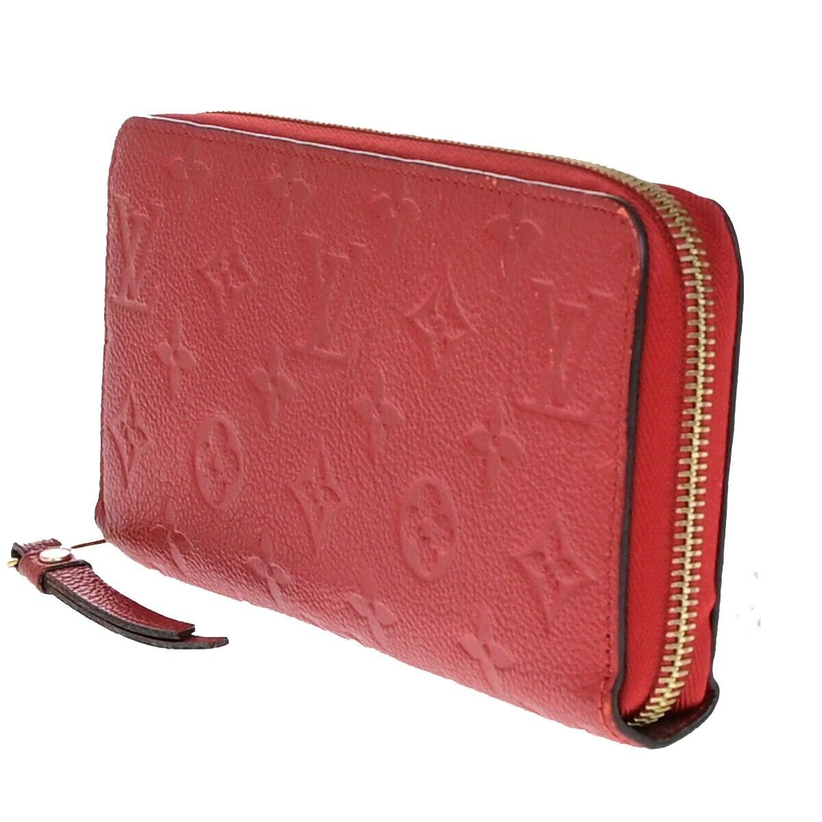 LOUIS VUITTON Clemence Long Bifold Wallet Monogram Empreinte Red M60169 79EC965
