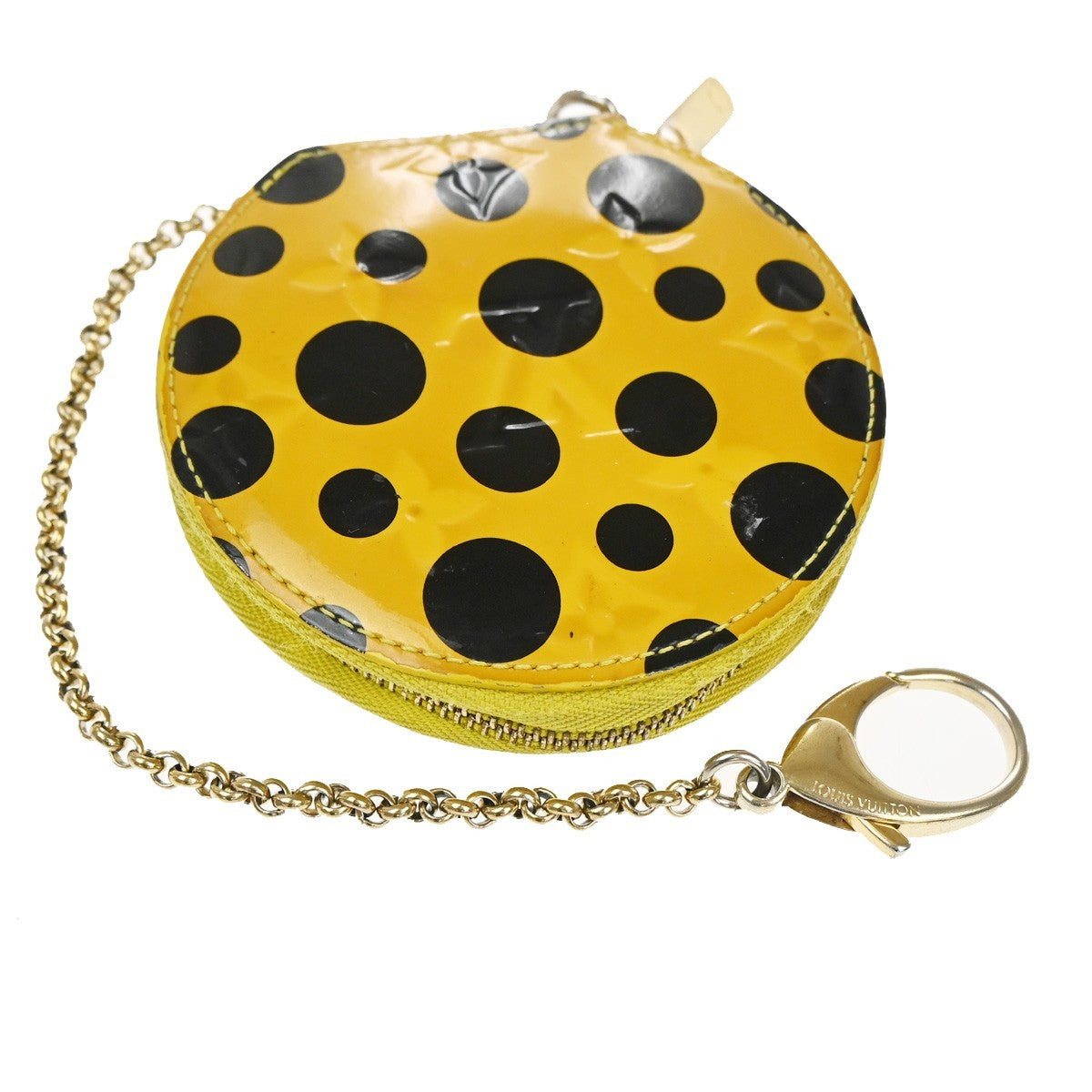 LOUIS VUITTON Yayoi Kusama Coin Case Porte Monnaie Chapeau Vernis M91569 30KD055