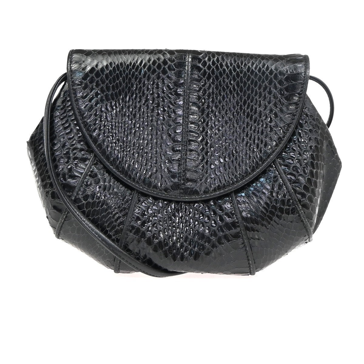 YVES SAINT LAURENT YSL Shoulder Crossbody Bag Embossed Leather Black 63ZA203