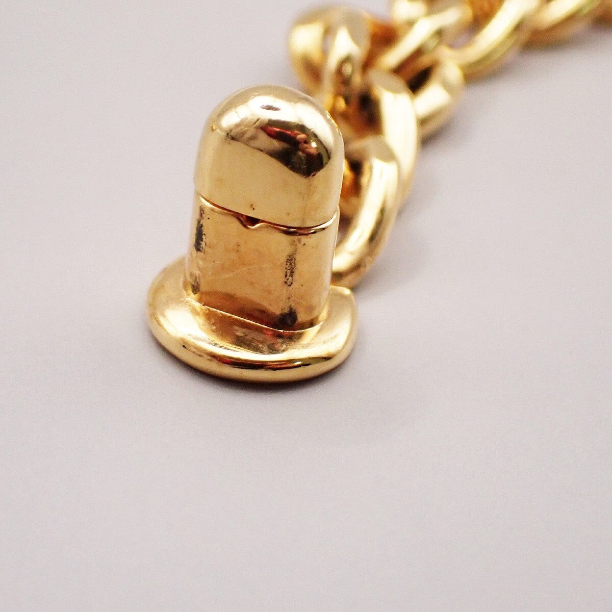 CHANEL CC Logo Turn Lock Chain Necklace Pendant 96A GHW Vintage 45RK644