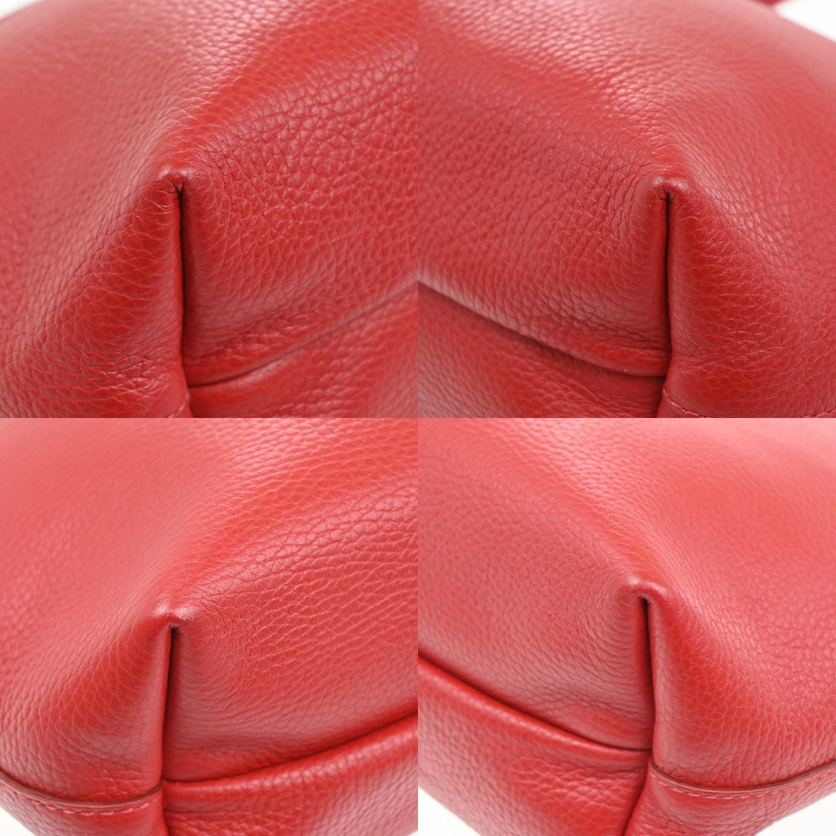 Salvatore Ferragamo Double Gancini Tote Hand bag Leather Red GHW Italy 67RL658