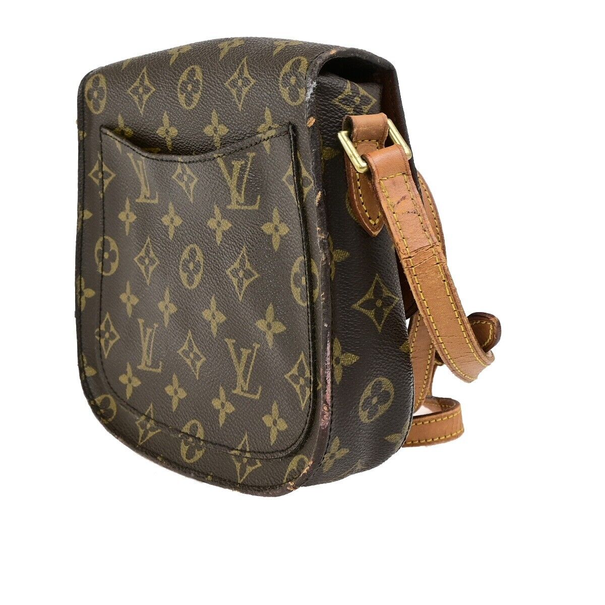 LOUIS VUITTON Saint Cloud MM Shoulder Bag Monogram Leather Brown M51243 65FB335