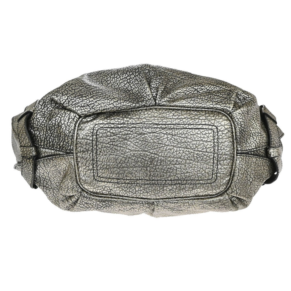 CELINE Bittersweet Shoulder Hobo Hand Bag Leather Metallic Gray SHW 34KD072