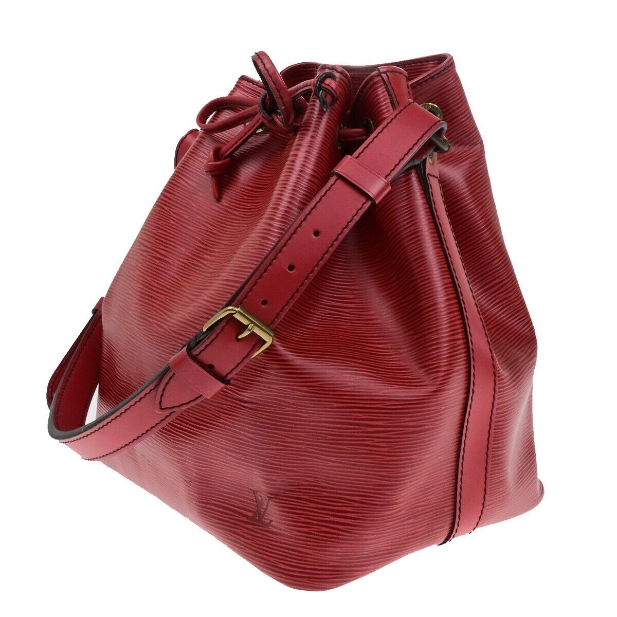 LOUIS VUITTON Petit Noe Drawstring Shoulder Bag Epi Leather Red M44107 87ED460