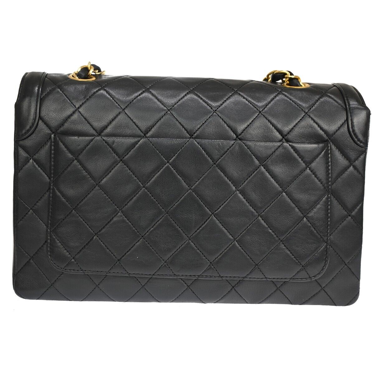 CHANEL CC Matelasse Chain Shoulder Bag Pouch Leather Black GHW Vintage 731RJ053