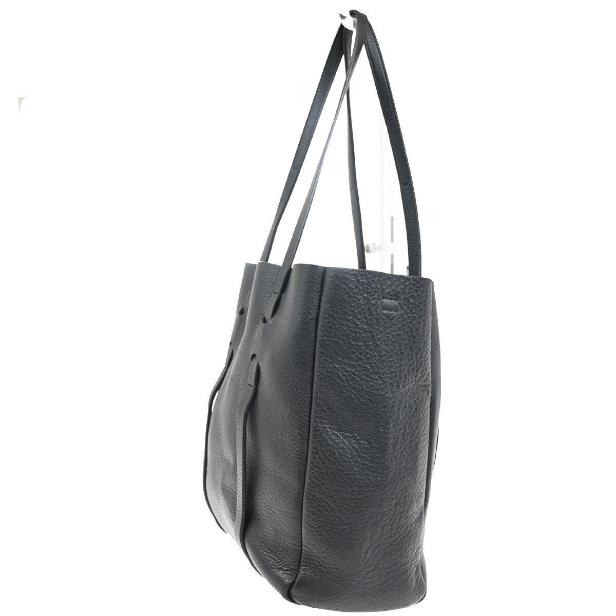 BALENCIAGA Logo Everyday Tote XS Shoulder Hand Bag Leather Black 83EF081