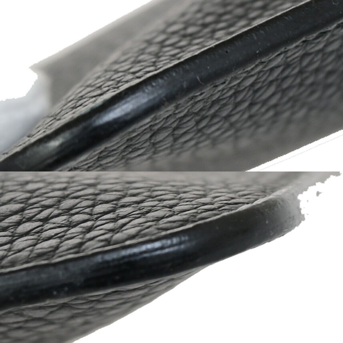 CHRISTIAN DIOR Logo Clutch Hand Bag Leather Black GHW Made In Italy 61KA391