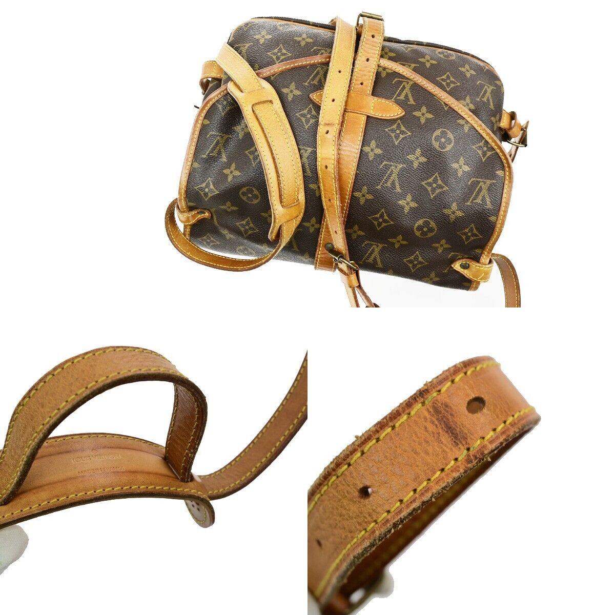 LOUIS VUITTON Logo Saumur 30 Shoulder Bag Monogram Leather Brown M42256 76EE027