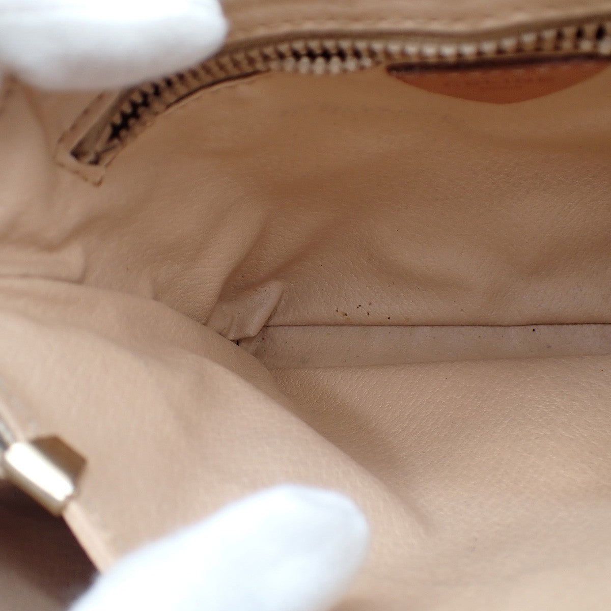 CELINE Logo Macadam Pattern Shoulder Bag PVC Leather Beige Italy 65KC571
