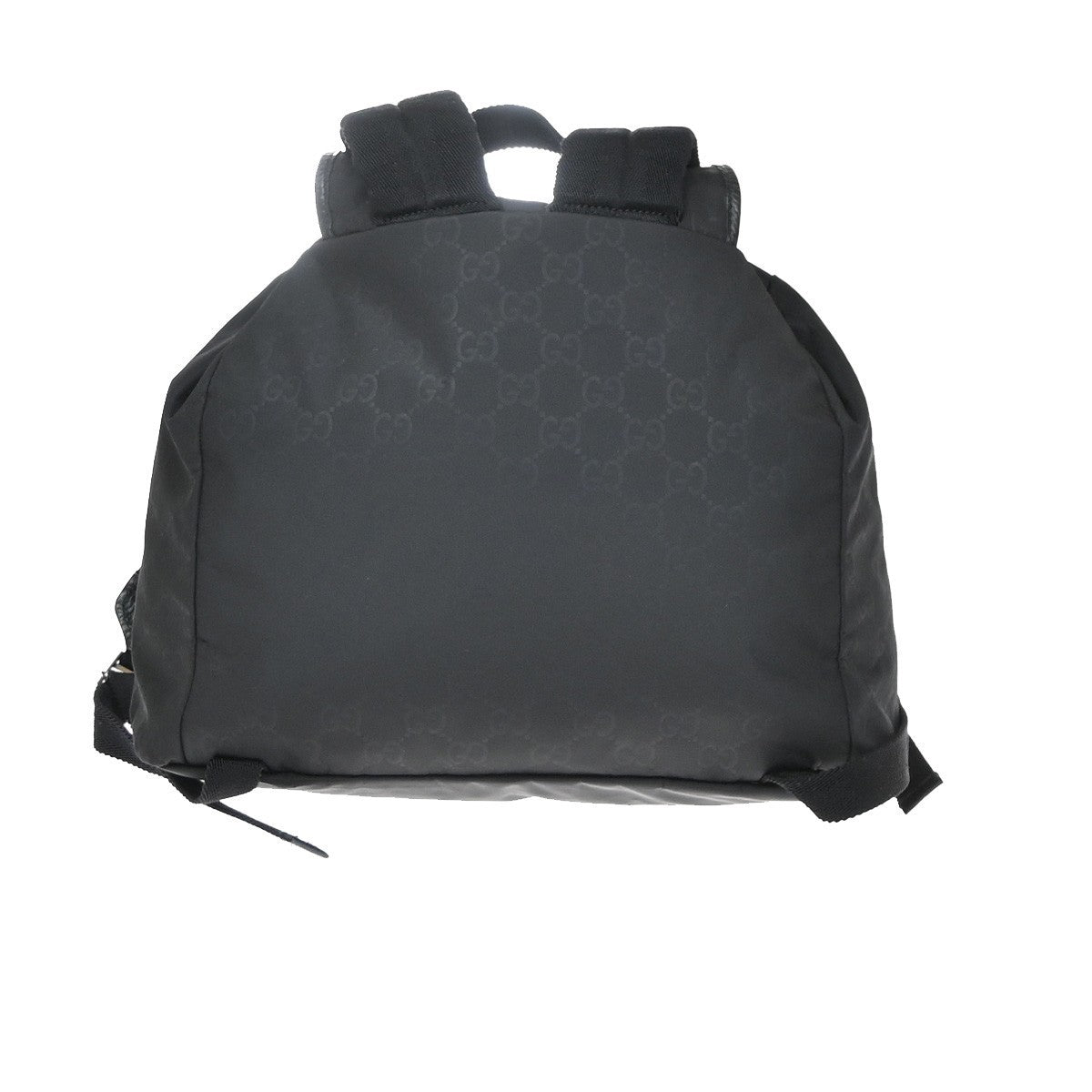 GUCCI Logo GG Pattern Backpack Bag Nylon Leather Black SHW Italy 99YH952