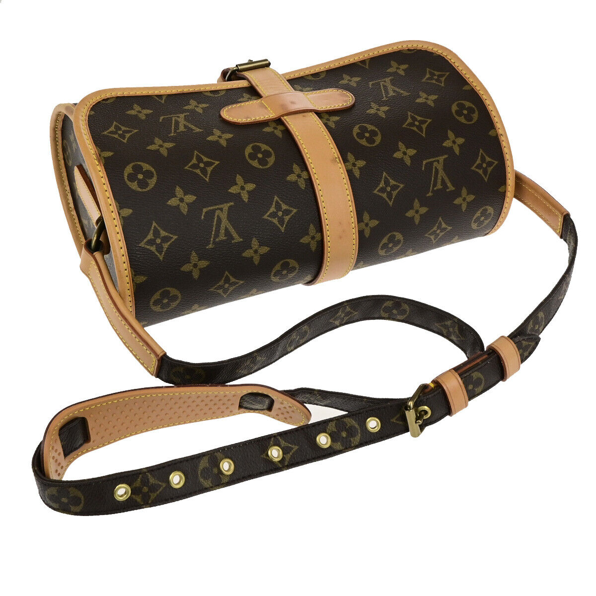 LOUIS VUITTON Logo Marne Shoulder Bag Monogram Leather Brown M51369 14SJ585
