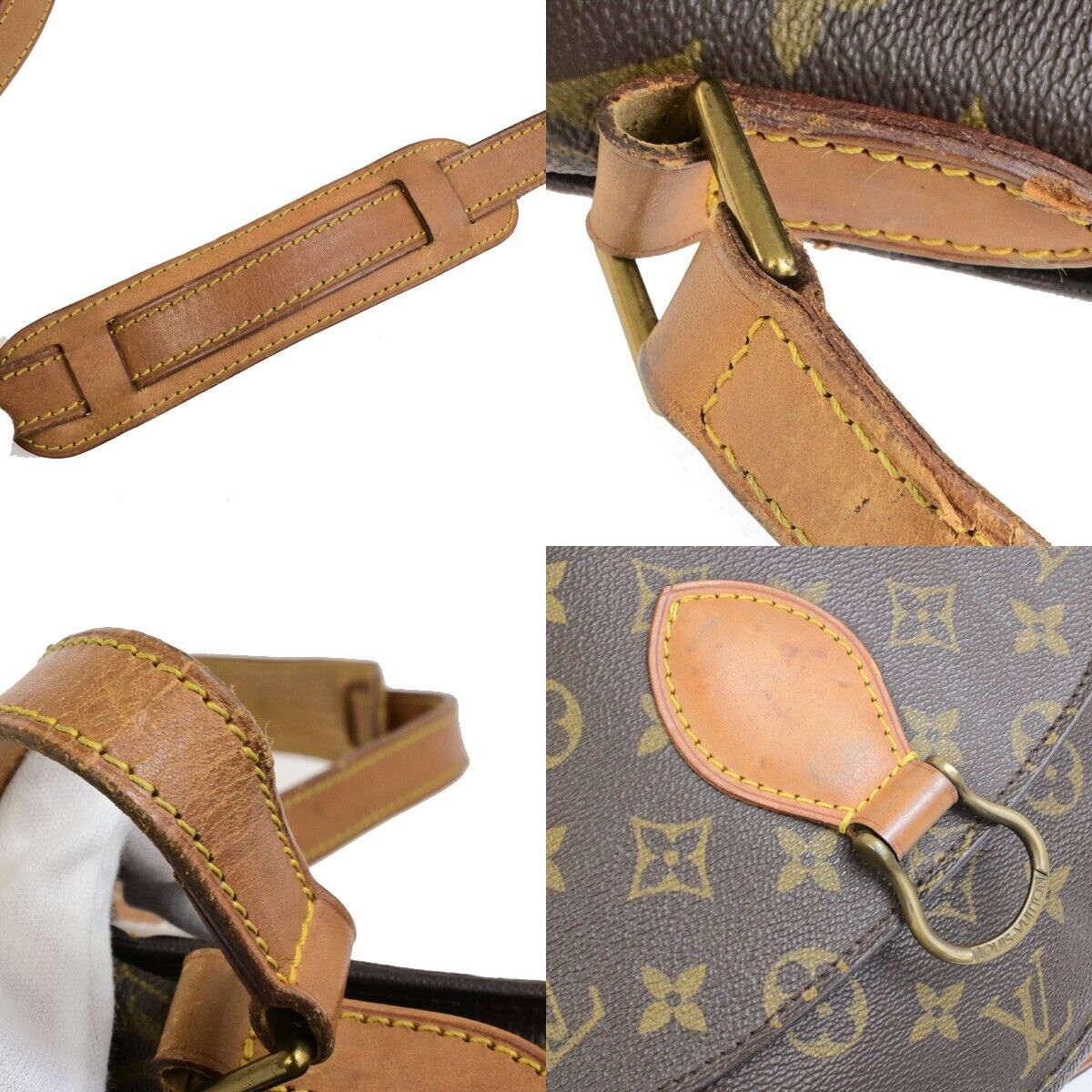 LOUIS VUITTON Saint Cloud GM Shoulder Bag Monogram Leather Brown M51242 64FB512