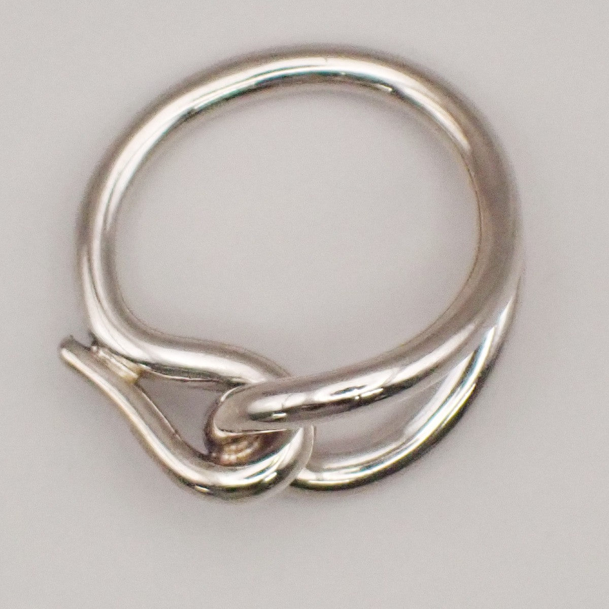 HERMES Logo Jumbo Scarf Ring Silver Accessories 05MA471