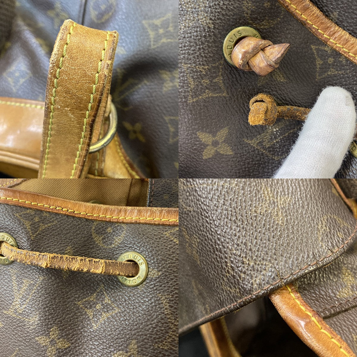 LOUIS VUITTON Montsouris GM Backpack Bag Monogram Leather Brown M51135 33YH110