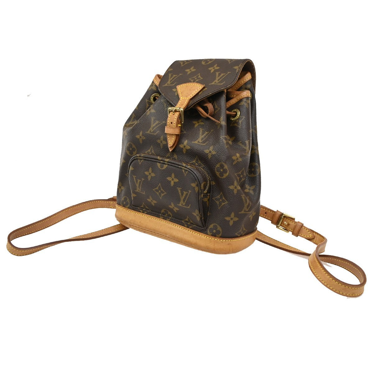 LOUIS VUITTON Mini Montsouris Backpack Bag Monogram Leather Brown M51137 43PA131