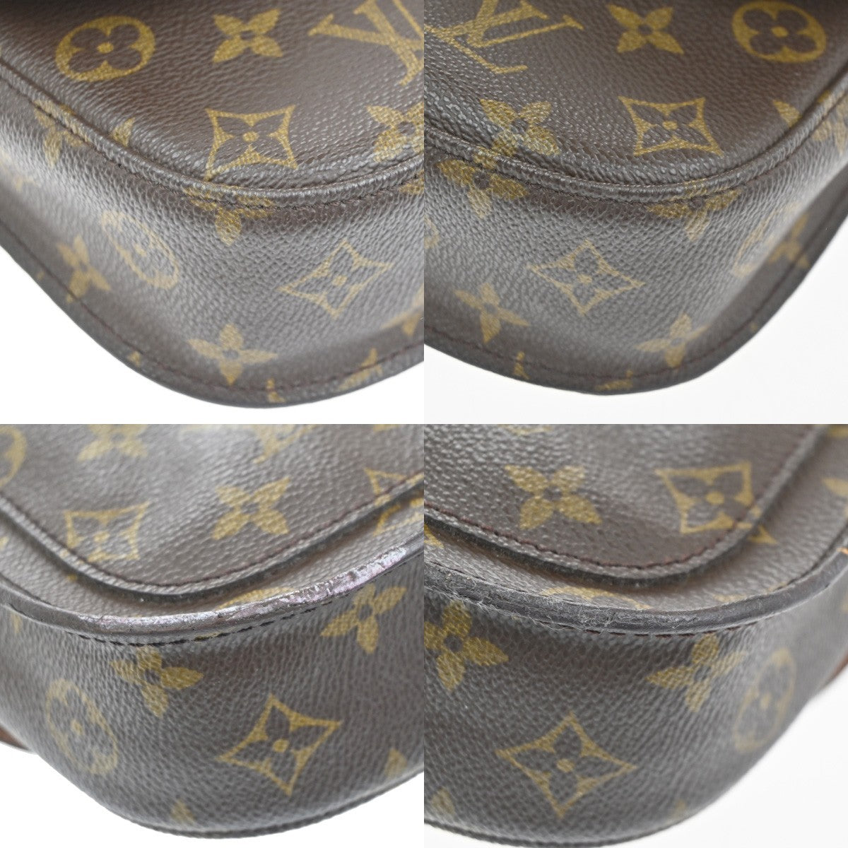 LOUIS VUITTON Saint Cloud MM Shoulder Bag Monogram Leather Brown M51243 31MA461
