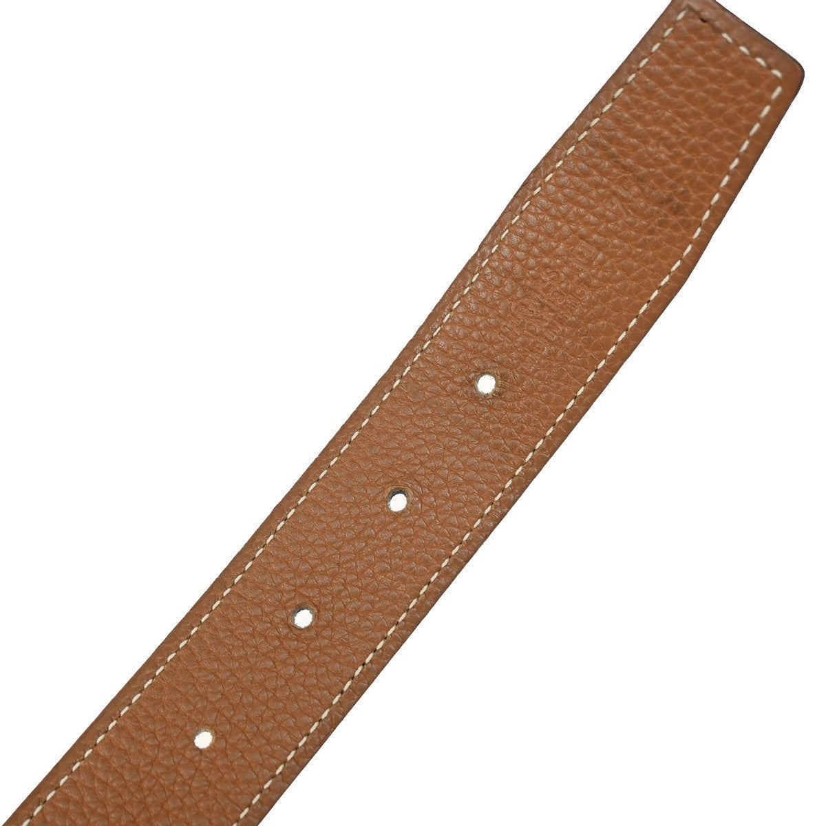 HERMES H Logo Constance Reversible Buckle Belt #75 Leather Black Silver 84RL373