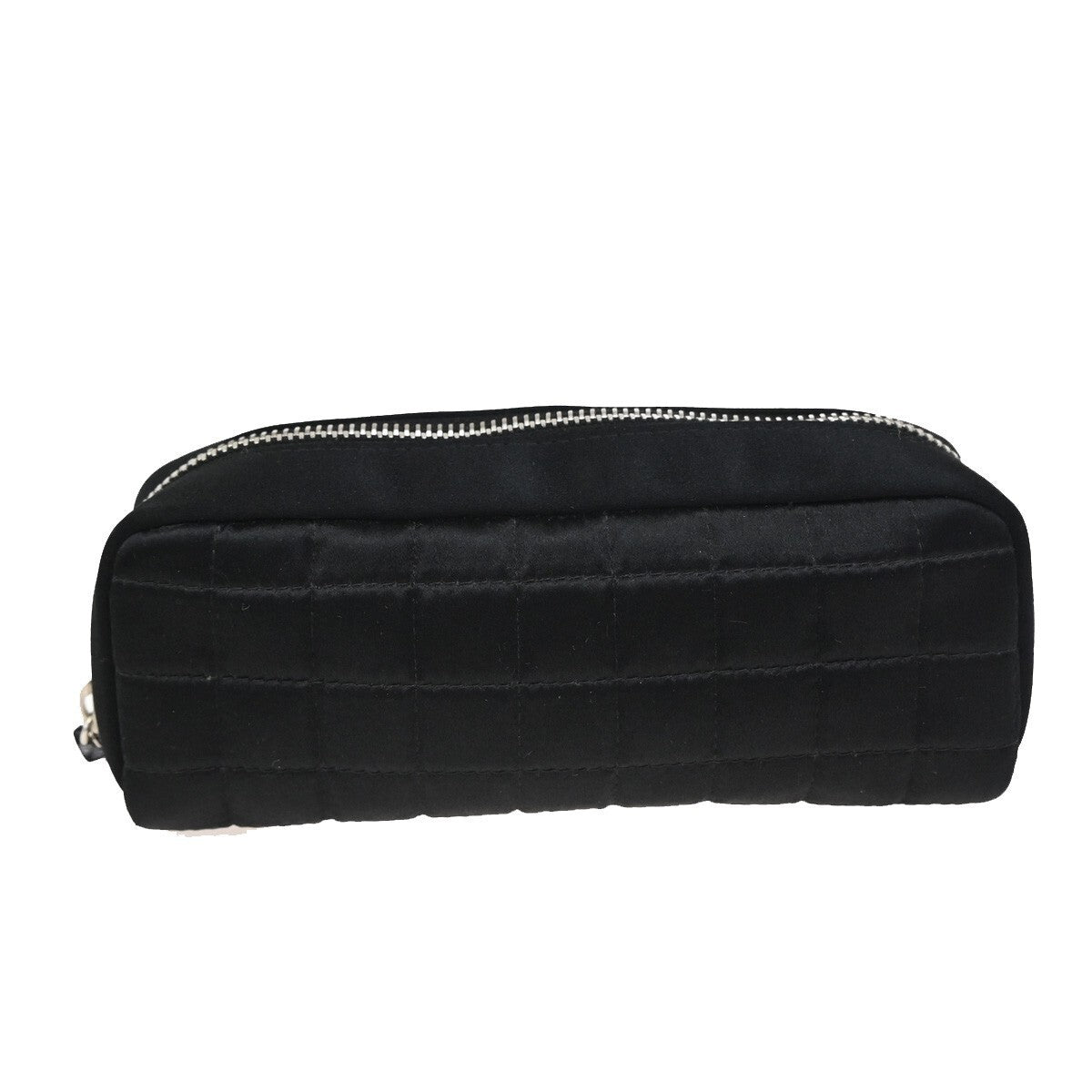 CHANEL CC Choco Bar Lipstick Charm Pouch Nylon Black Silver Italy 62RL202