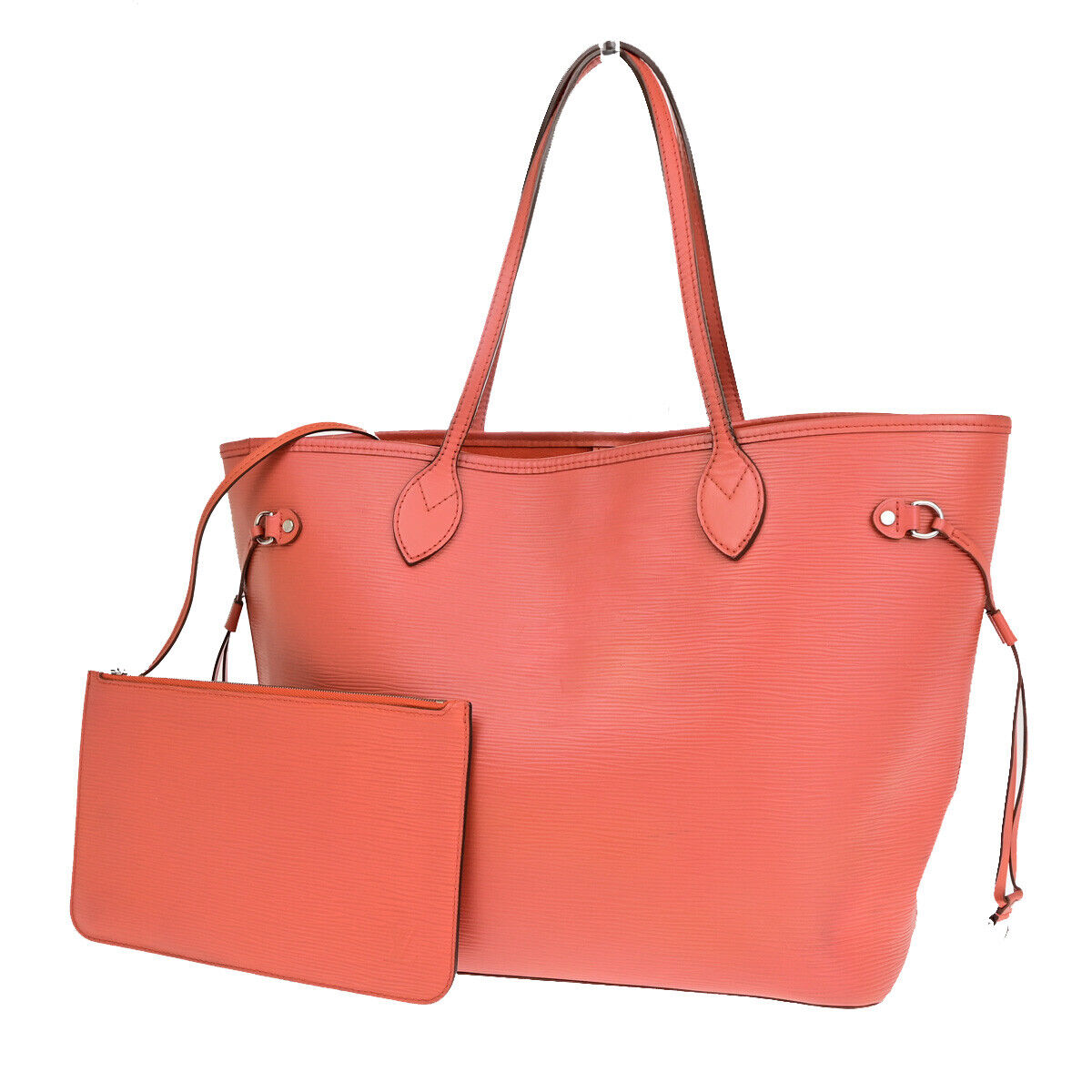LOUIS VUITTON Neverfull MM Shoulder Tote Bag Epi Leather Orange M40884 99YG012
