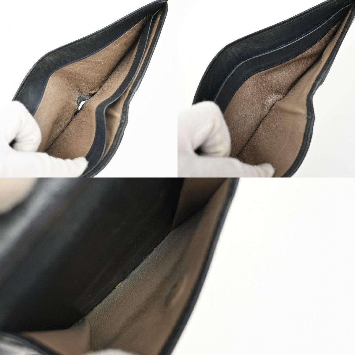 BOTTEGA VENETA Logo Intrecciato Bifold Compact Wallet Leather Navy Blue 07KP151