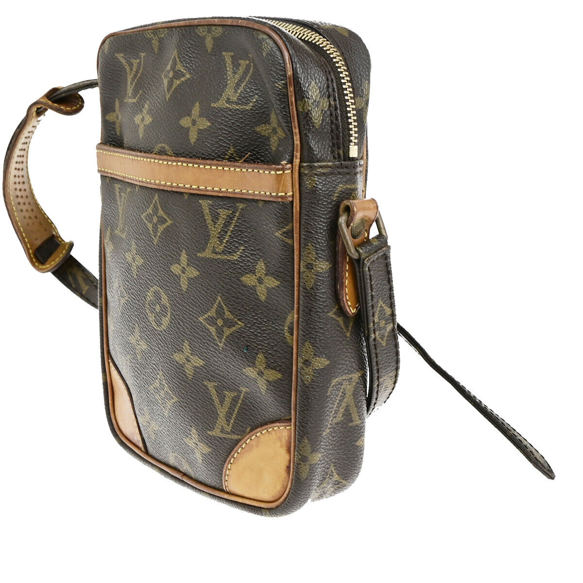LOUIS VUITTON Danube Shoulder Bag Monogram Leather Brown France M45266 39YG596
