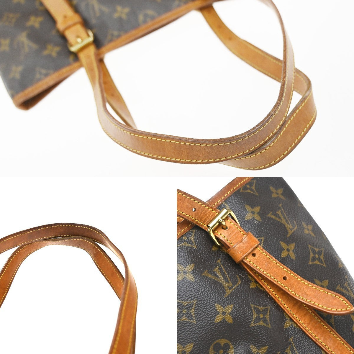 LOUIS VUITTON BUCKET GM Shoulder Tote Bag Monogram Leather Brown M42236 38KP444