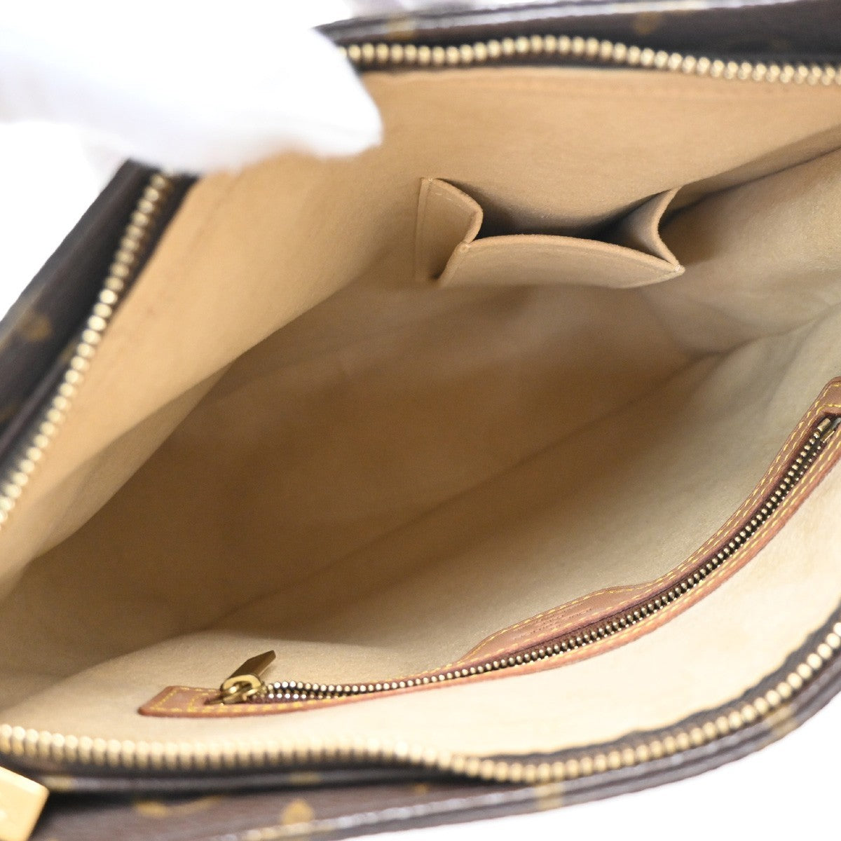 LOUIS VUITTON Logo Looping GM Shoulder Bag Monogram Leather Brown M51145 13PA045