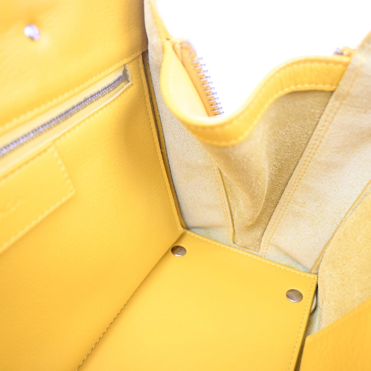 BALENCIAGA Paper Mini 2Way Shoulder Hand Bag Leather Yellow SHW Mirror 97YH797