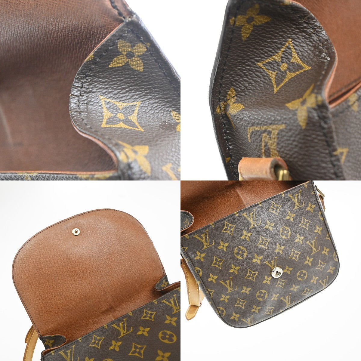 LOUIS VUITTON Saint Cloud GM Shoulder Bag Monogram Leather Brown M51242 34EG346