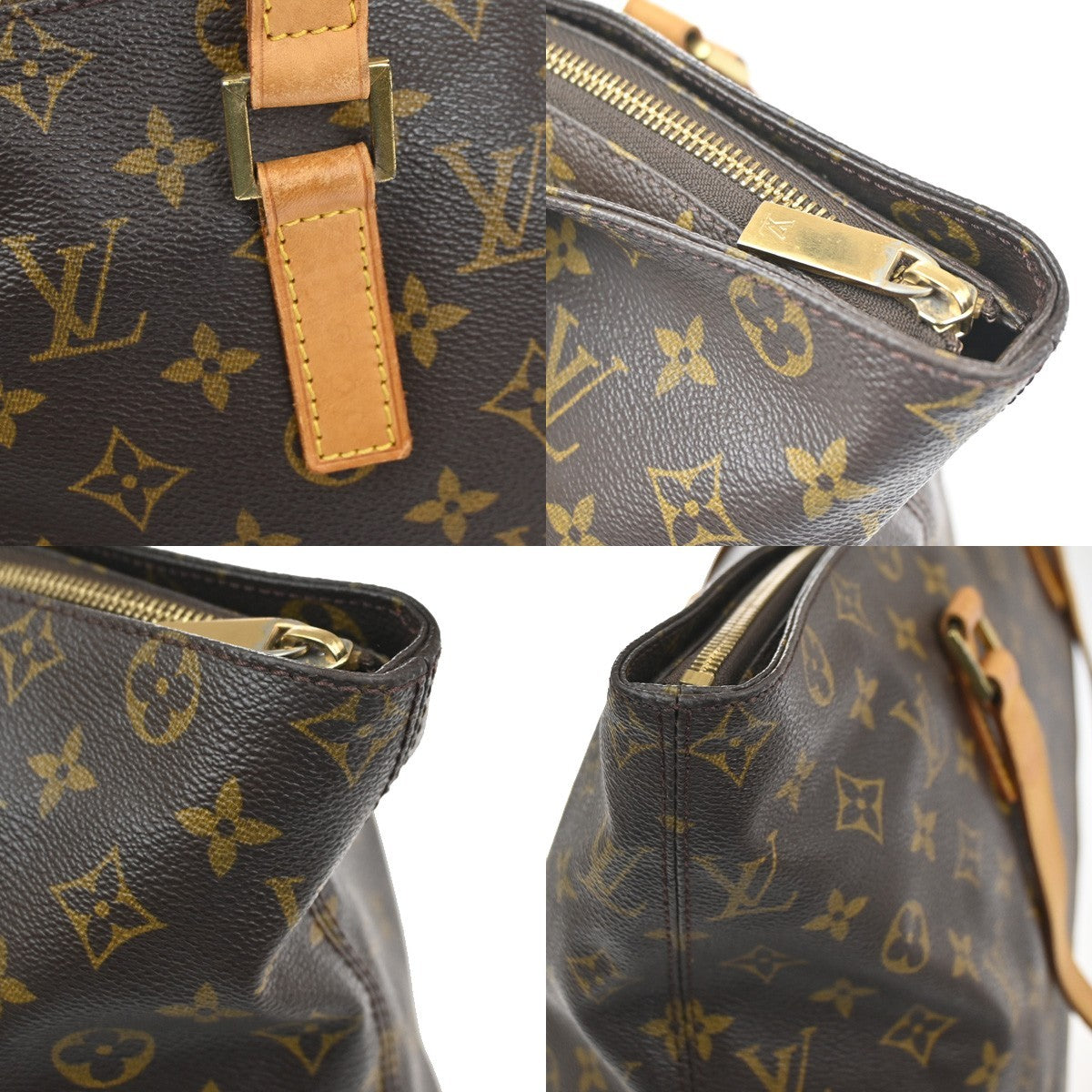 LOUIS VUITTON Cabas Mezzo Shoulder Bag Monogram Leather Brown M51151 77YH924