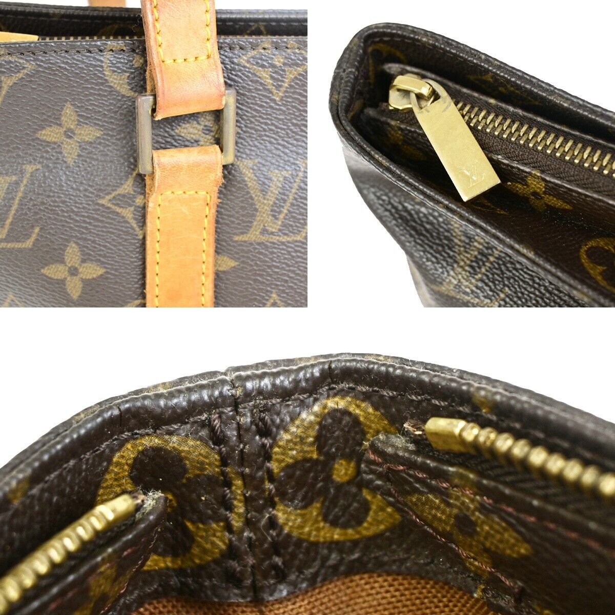 LOUIS VUITTON Cabas Piano Shoulder Bag Monogram Leather Brown M51148 39FB213